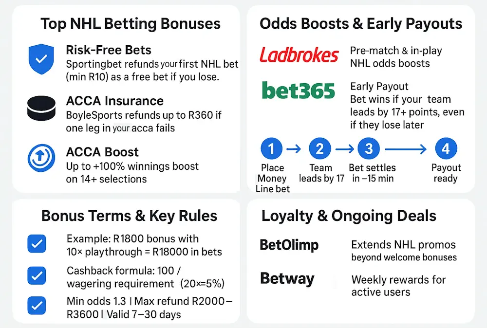 NHL hockey Bonuses and Promos Infographic